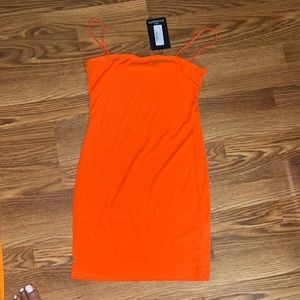 Orange spaghetti strap dress